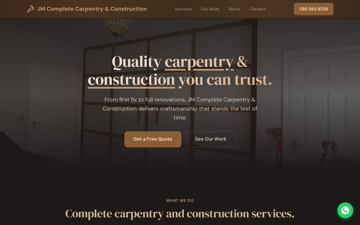 JM Complete Carpentry website